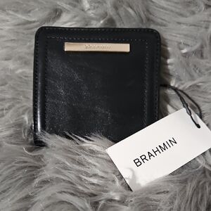 Brahmin Jane Black Leather Card Wallet